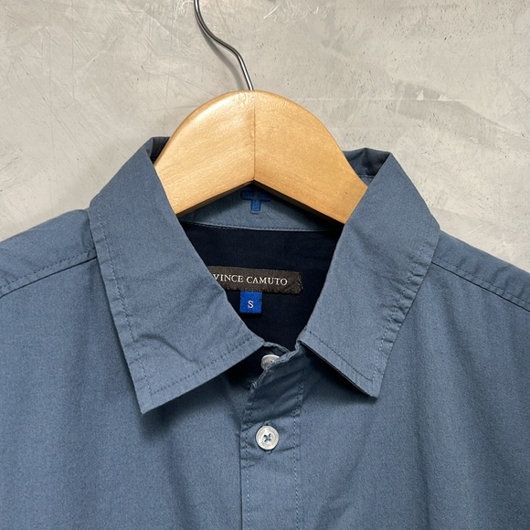Vince Camuto MenClassic Fit Solid Long Sleeves Casual Shirt, Stone Blue, size S - Picture 3 of 9